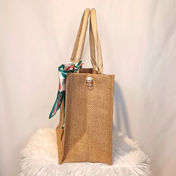 Woven Khaki Fashion Tote  💚❤️💚 - Picture 10 of 17